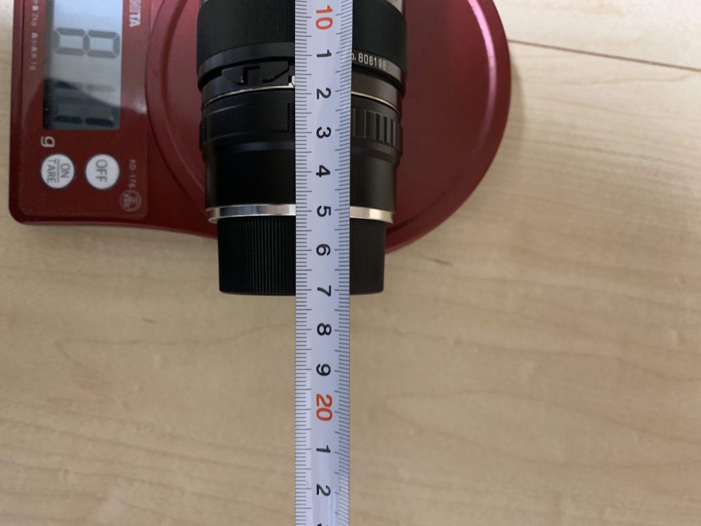 キャップつきの長さ