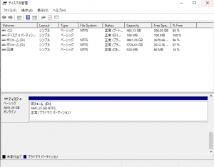 システム上はディスク４が追加